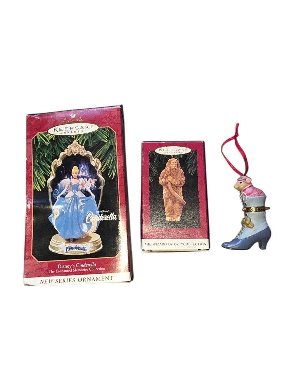 Princess Hallmark Ornament Lot Cinderella Cowardly Lion